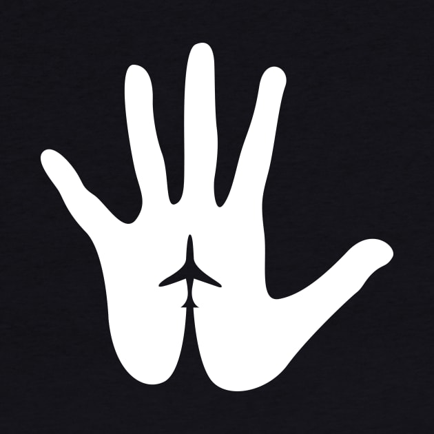 Aviation Hand with Airplane White Design by Avion